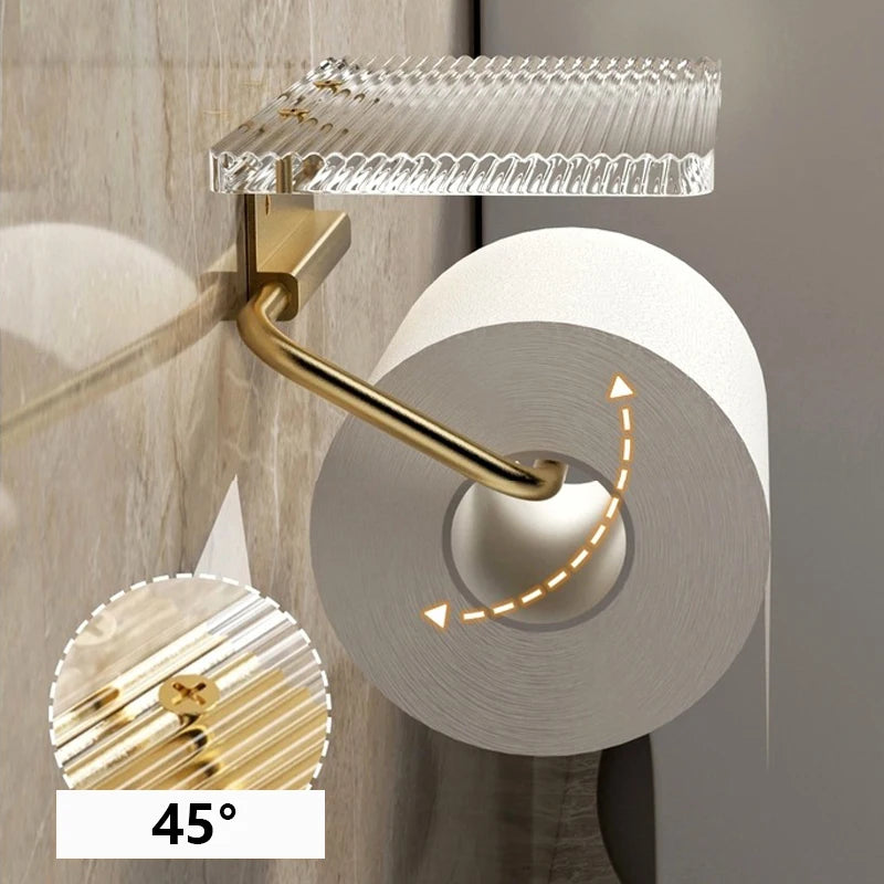 Luxury Gold Bathroom Paper Roll Holder