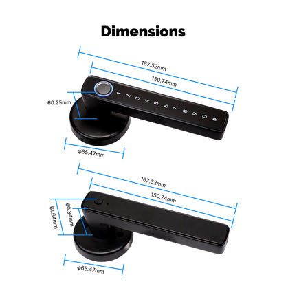 MOES Tuya Bedroom Smart Fingerprint Door Handle 