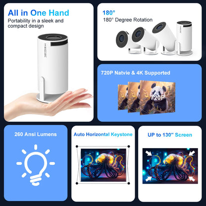 HY300 Dual Wifi  Bedropm Wall Projector