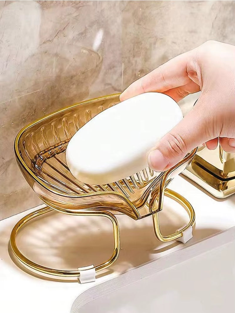 Bathroom Soap Dish Light Luxury Toilet Shower Soap Holder with Drain Water Soap Storage Case Tray Container Bathroom Gadgets