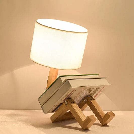 Adjusted Robot Shape Bedroom Table Lamp