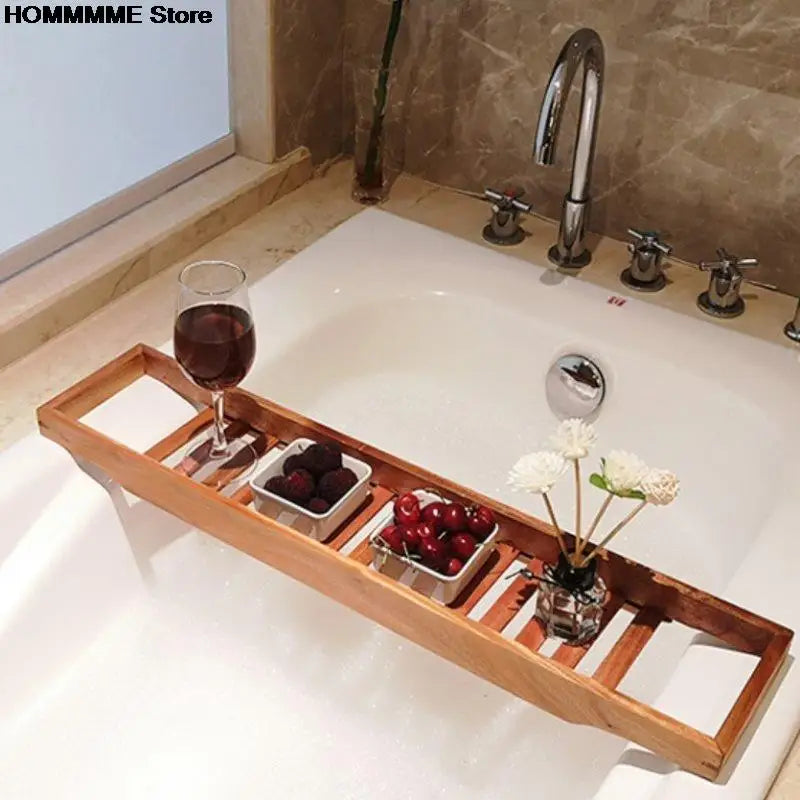 Bamboo Bathtub Shelf For Bathroom